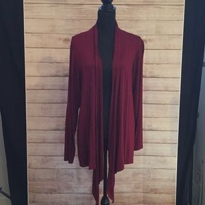 NWT deep red open cardigan
